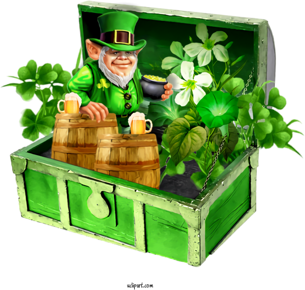 Free Holidays Leprechaun Gardener Plant For Saint Patricks Day Clipart Transparent Background