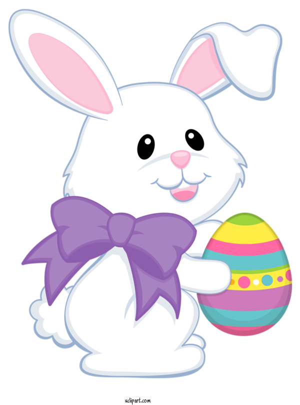 Free Holidays Rabbit Easter Egg Cartoon For Easter Clipart Transparent Background