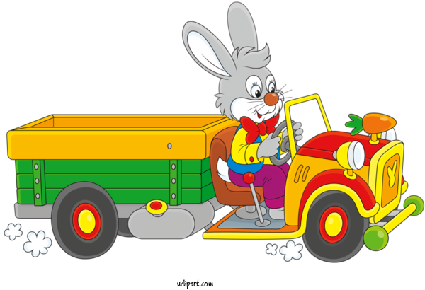 Free Holidays Vehicle Transport Cartoon For Easter Clipart Transparent Background