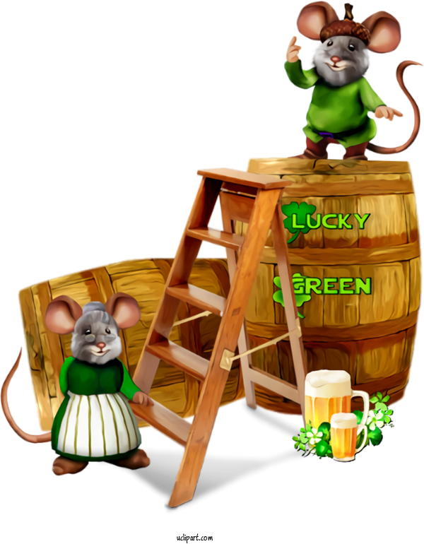 Free Holidays Pest Mouse Toy For Saint Patricks Day Clipart Transparent Background