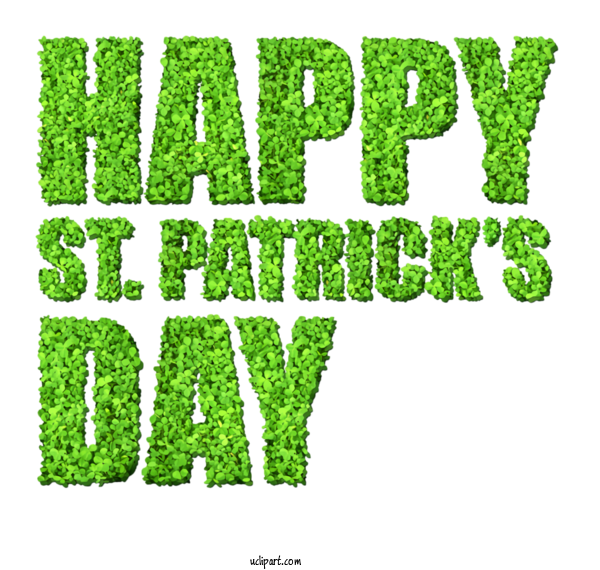 Free Holidays Green Font Text For Saint Patricks Day Clipart Transparent Background