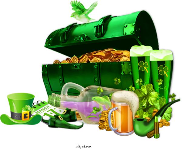 Free Holidays Green Playset For Saint Patricks Day Clipart Transparent Background