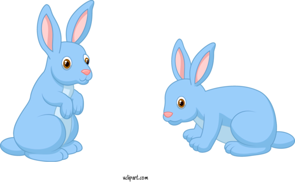 Free Holidays Rabbit Cartoon Rabbits And Hares For Easter Clipart Transparent Background