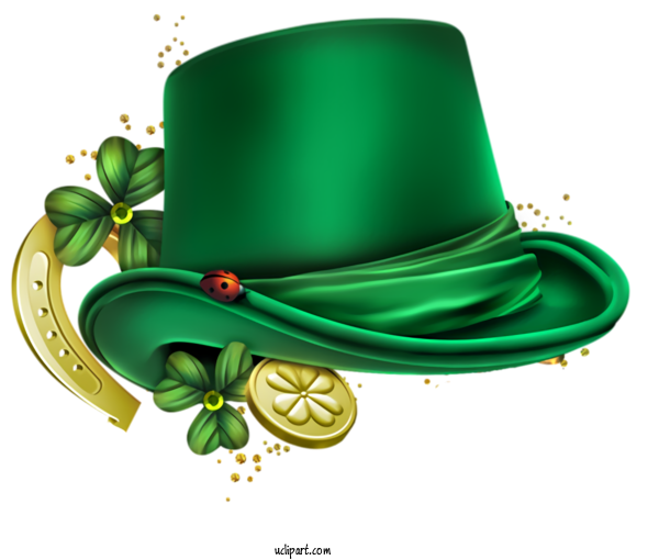 Free Holidays Green Hat Costume Hat For Saint Patricks Day Clipart Transparent Background