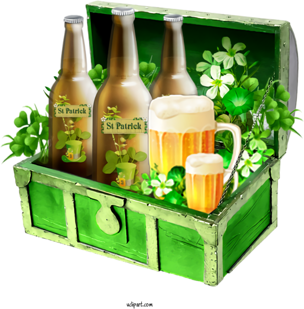 Free Holidays Beer Bottle Bottle Drink For Saint Patricks Day Clipart Transparent Background