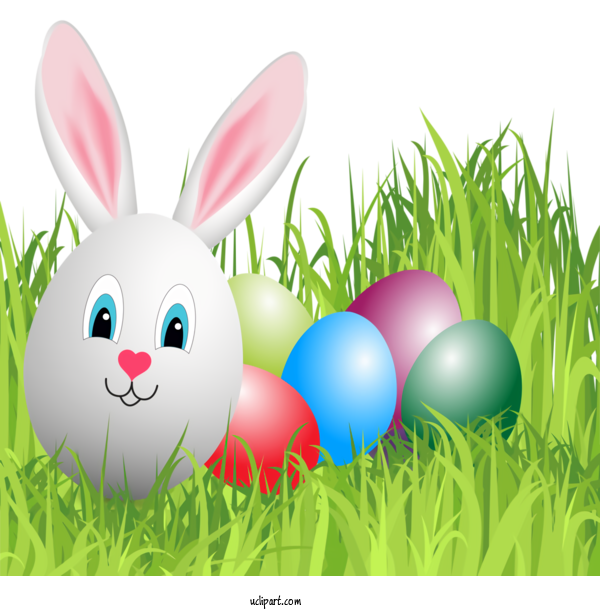 Free Holidays Easter Egg Grass Rabbit For Easter Clipart Transparent Background