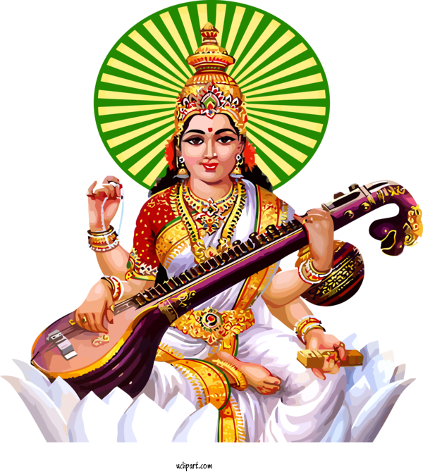 Free Holidays Veena Musical Instrument String Instrument For Basant Panchami Clipart Transparent Background