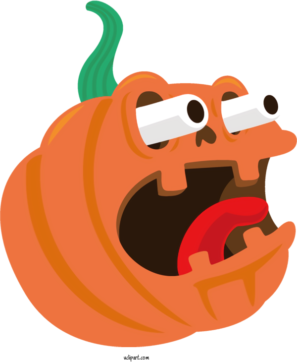 Free Holidays Orange Cartoon Pumpkin For Halloween Clipart Transparent Background