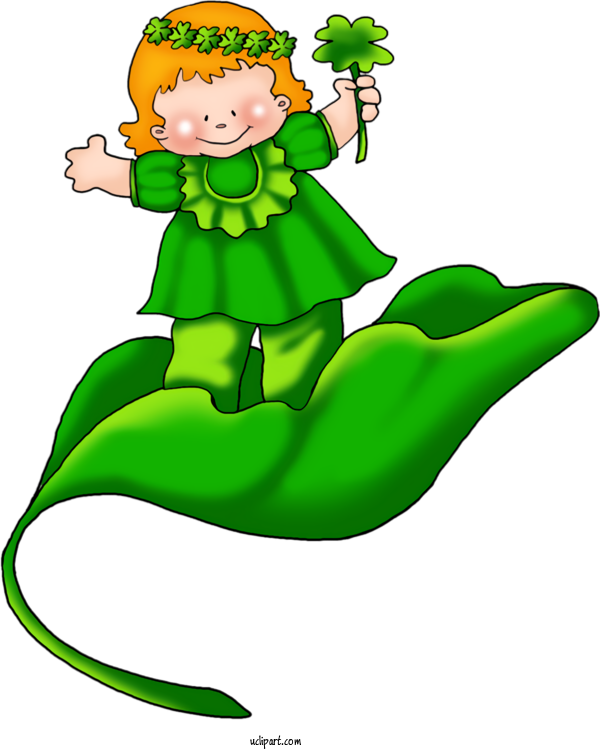 Free Holidays Green Cartoon Plant For Saint Patricks Day Clipart Transparent Background
