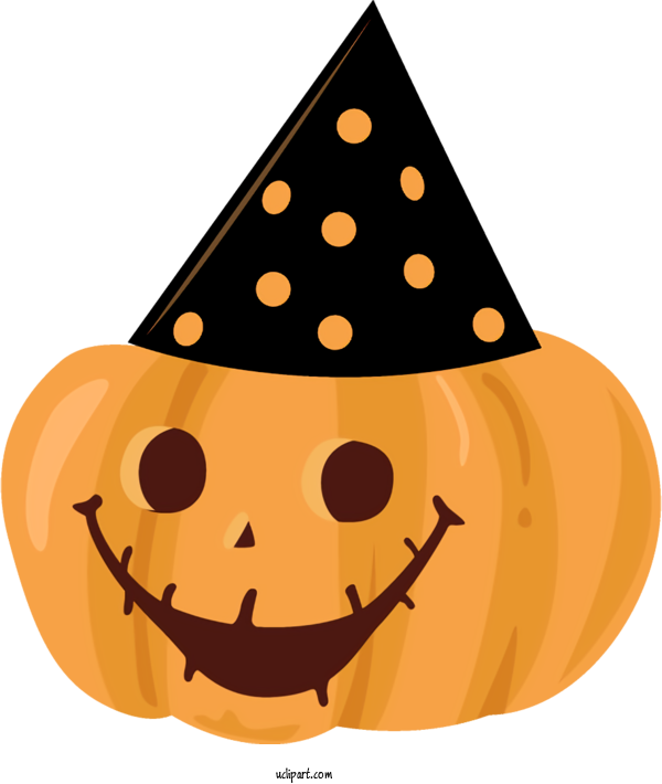 Free Holidays Witch Hat Party Hat Pumpkin For Halloween Clipart Transparent Background