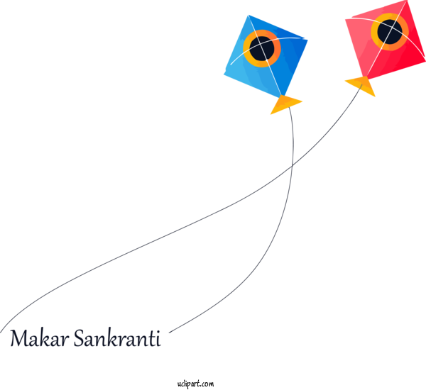 Free Holidays Line Kite Logo For Makar Sankranti Clipart Transparent Background