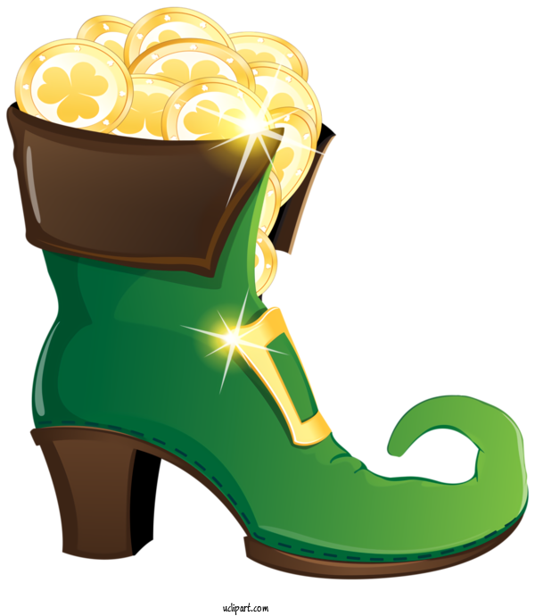 Free Holidays Footwear Green High Heels For Saint Patricks Day Clipart Transparent Background
