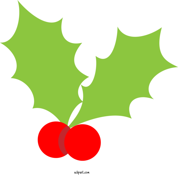 Free Holidays Leaf Holly Green For Christmas Clipart Transparent Background