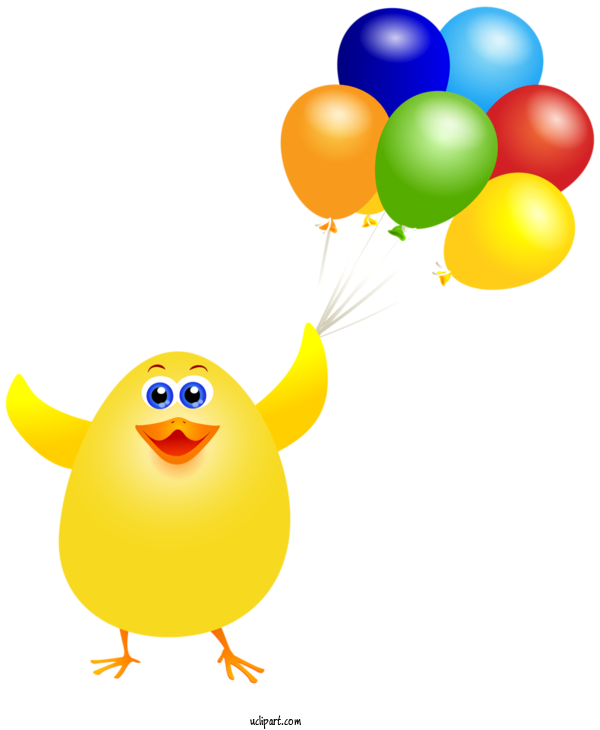 Free Holidays Yellow Balloon Party Supply For Easter Clipart Transparent Background