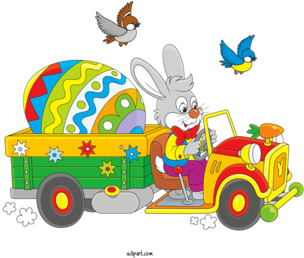 Free Holidays Transport Cartoon Vehicle For Easter Clipart Transparent Background