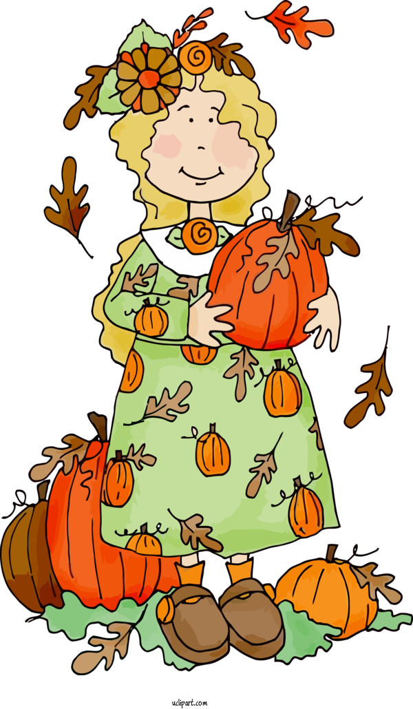 Free Holidays Cartoon Pumpkin Plant For Thanksgiving Clipart Transparent Background