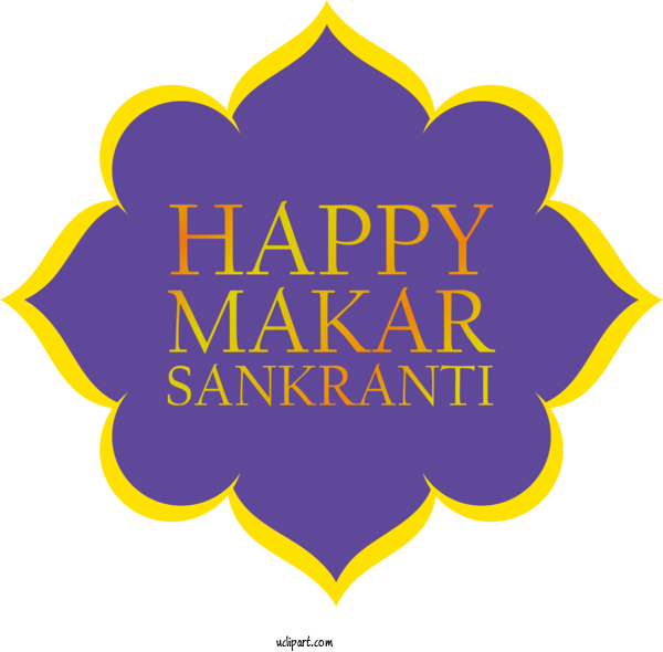 Free Holidays Text Yellow Logo For Makar Sankranti Clipart Transparent Background