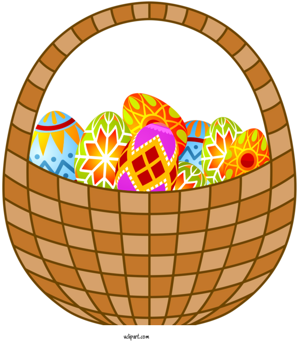 Free Holidays Orange Easter Egg Basket For Easter Clipart Transparent Background