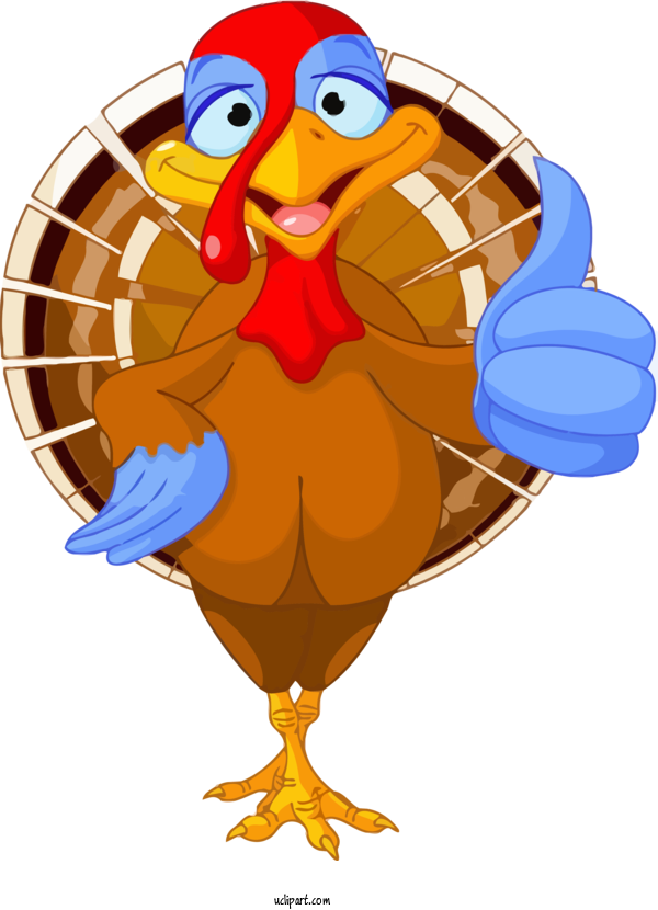 Free Holidays Cartoon Turkey Bird For Thanksgiving Clipart Transparent Background