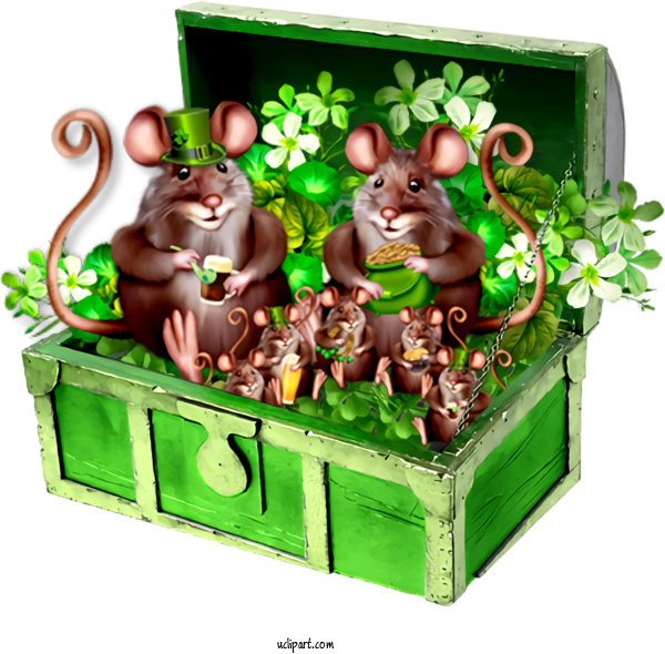 Free Holidays Grass Mouse Muridae For Saint Patricks Day Clipart Transparent Background