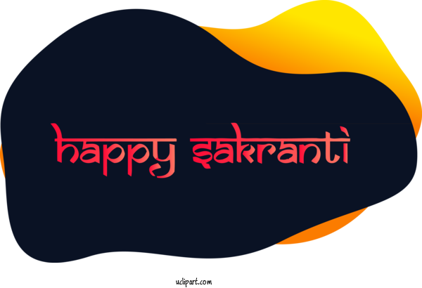Free Holidays Text Orange Font For Makar Sankranti Clipart Transparent Background