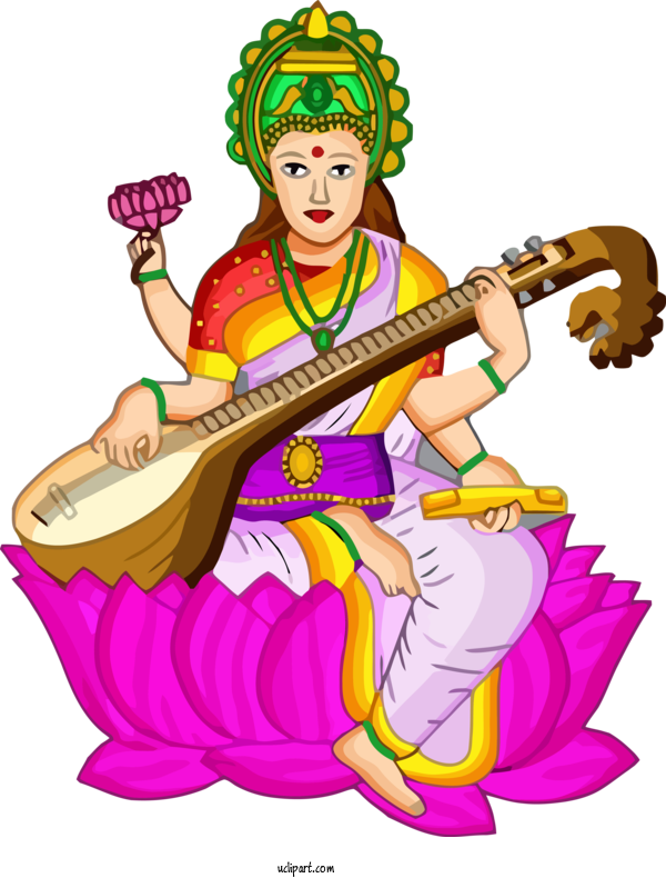 Free Holidays Musical Instrument Veena Indian Musical Instruments For Basant Panchami Clipart Transparent Background