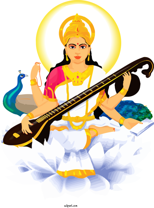 Free Holidays Musical Instrument Cartoon Indian Musical Instruments For Basant Panchami Clipart Transparent Background
