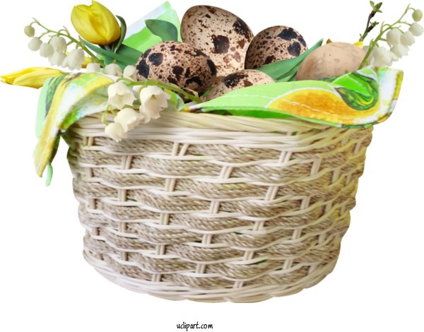 Free Holidays Wicker Gift Basket Flowerpot For Easter Clipart Transparent Background