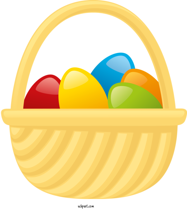 Free Holidays Yellow Easter Egg Basket For Easter Clipart Transparent Background