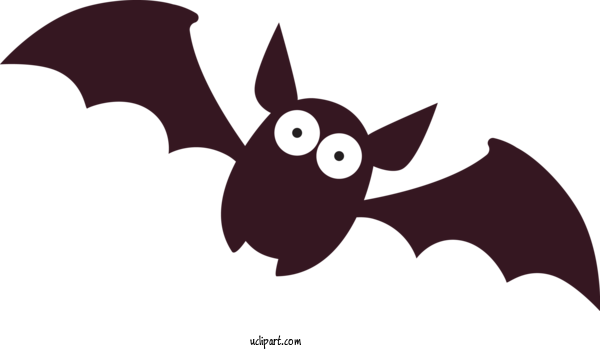Free Holidays Bat Cartoon Black And White For Halloween Clipart Transparent Background
