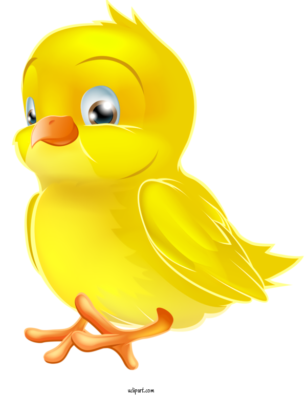 Free Holidays Yellow Cartoon Bird For Easter Clipart Transparent Background