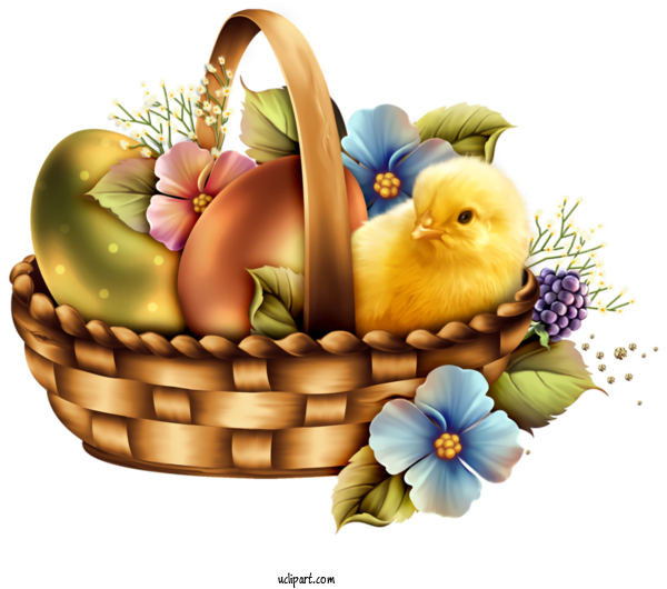 Free Holidays Basket Picnic Basket Easter For Easter Clipart Transparent Background