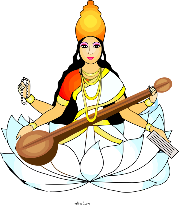 Free Holidays Indian Musical Instruments Boating Sitting For Basant Panchami Clipart Transparent Background