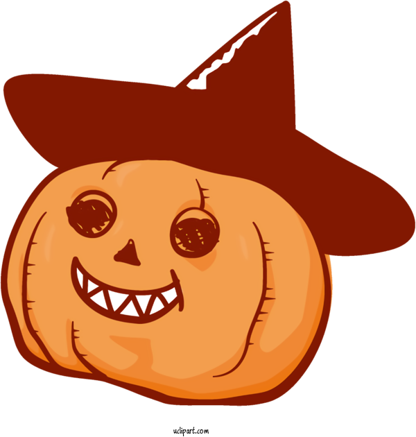 Free Holidays Cartoon Facial Expression Orange For Halloween Clipart Transparent Background