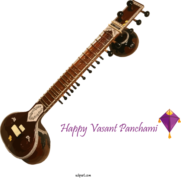 Free Holidays String Instrument Sitar String Instrument For Basant Panchami Clipart Transparent Background