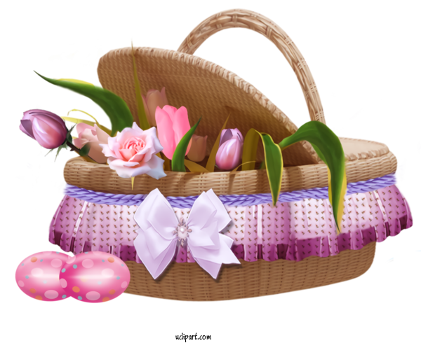 Free Holidays Basket Flower Girl Basket Picnic Basket For Easter Clipart Transparent Background