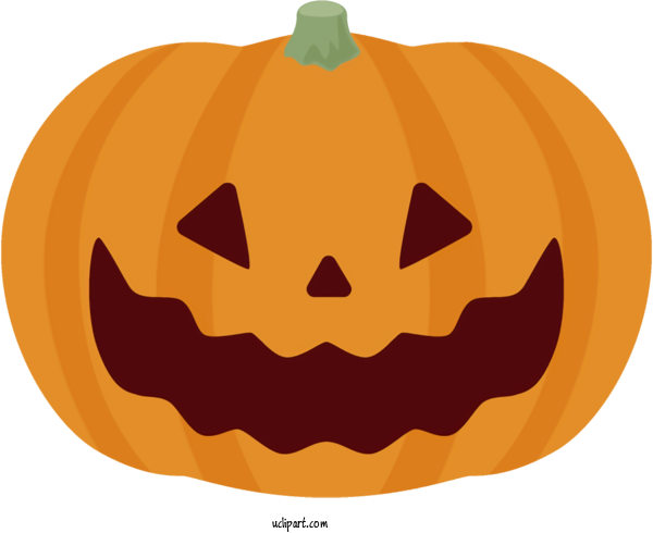 Free Holidays Pumpkin Calabaza Jack O' Lantern For Halloween Clipart Transparent Background