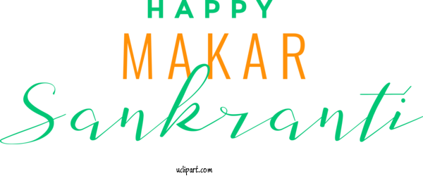 Free Holidays Green Text Font For Makar Sankranti Clipart Transparent Background
