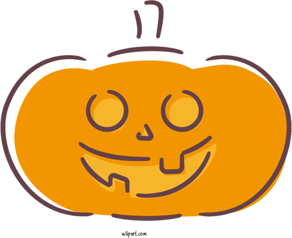 Free Holidays Orange Yellow Smile For Halloween Clipart Transparent Background