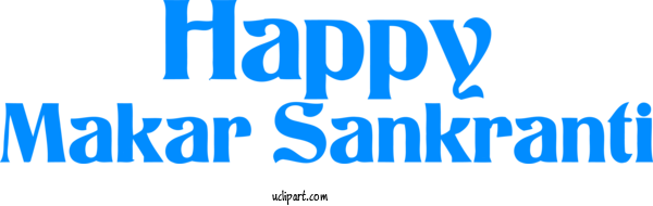 Free Holidays Text Font Blue For Makar Sankranti Clipart Transparent Background