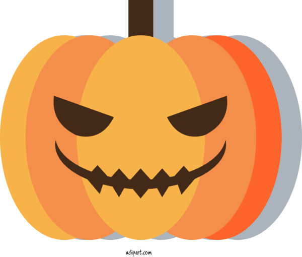 Free Holidays Calabaza Orange Pumpkin For Halloween Clipart Transparent Background