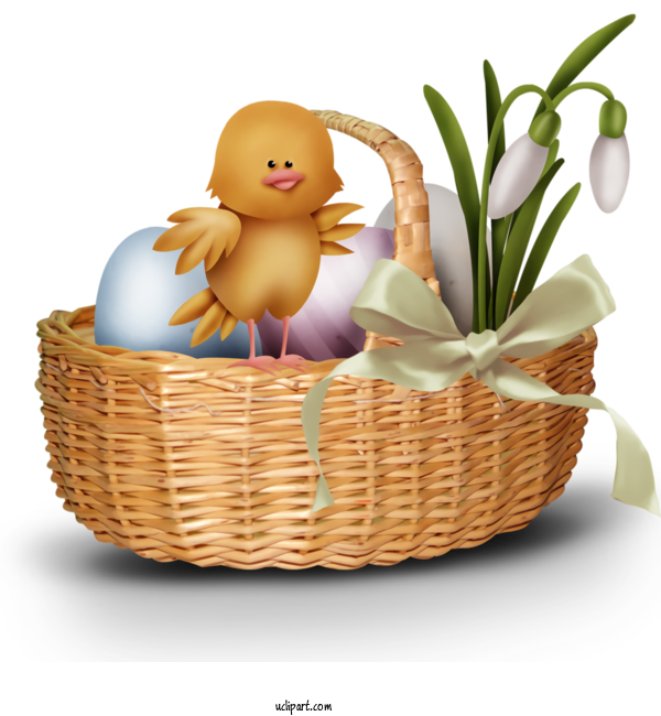 Free Holidays Basket Grass Wicker For Easter Clipart Transparent Background