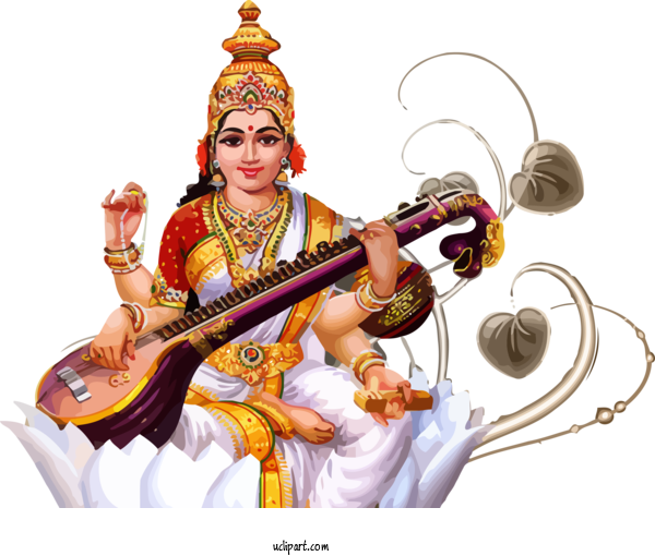 Free Holidays Veena Musical Instrument Indian Musical Instruments For Basant Panchami Clipart Transparent Background