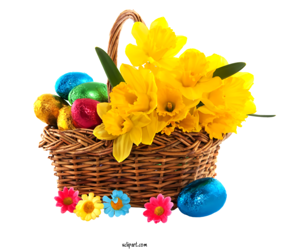 Free Holidays Flower Yellow Wicker For Easter Clipart Transparent Background