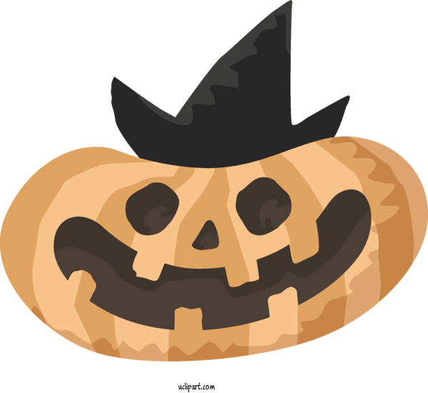 Free Holidays Witch Hat Hat Pumpkin For Halloween Clipart Transparent Background
