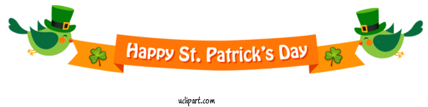 Free Holidays Text Orange Font For Saint Patricks Day Clipart Transparent Background