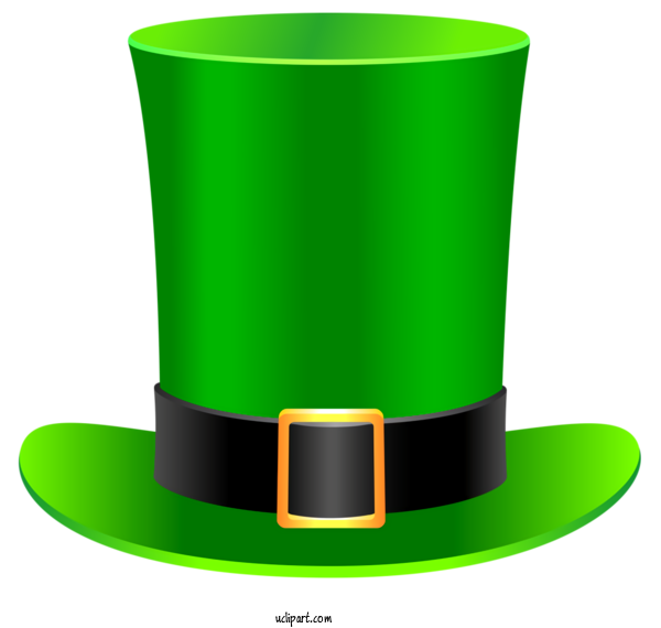 Free Holidays Green Cylinder Costume Hat For Saint Patricks Day Clipart Transparent Background