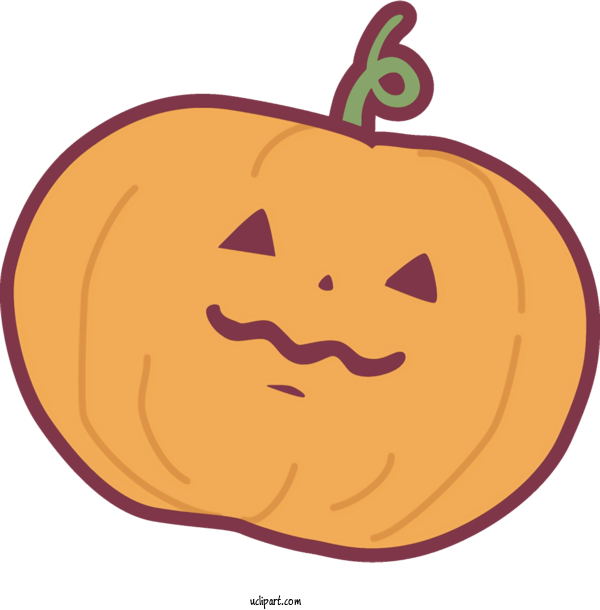 Free Holidays Calabaza Facial Expression Pumpkin For Halloween Clipart Transparent Background