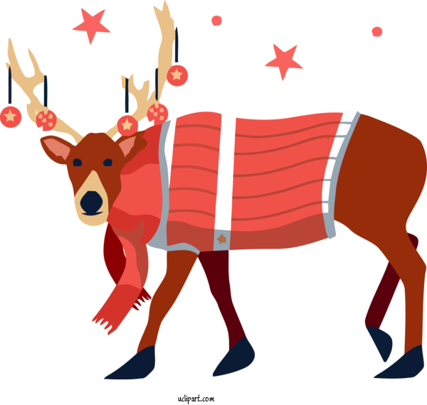 Free Winter Reindeer Deer Antler For Nature Clipart Transparent Background