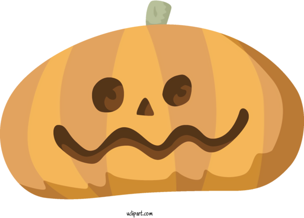 Free Holidays Facial Expression Pumpkin Cartoon For Halloween Clipart Transparent Background